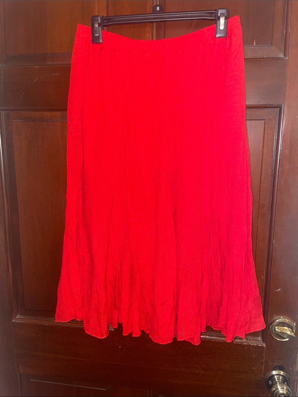 new directions Vibrant Red A-Line Flowing Skirt